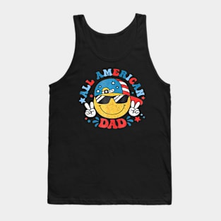 All American Dad 4th Of July Dad Smile Face Fathers Day Tank Top